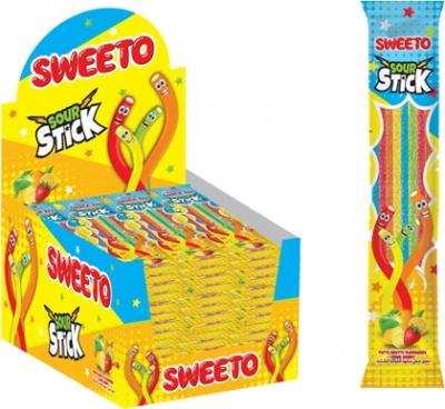 Мармелад SWEETO"SOUR STICK"  TUTTI-FRUTTI (Кислые палочки Тутти-фрутти) 35 грамм